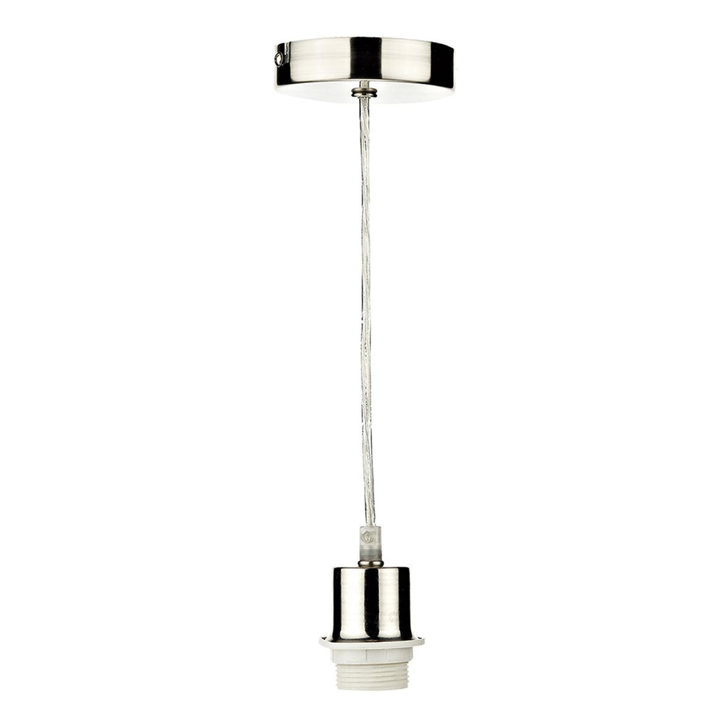 1 Light Satin Chrome E27 Suspension With Clear Cable by Dar Lighting