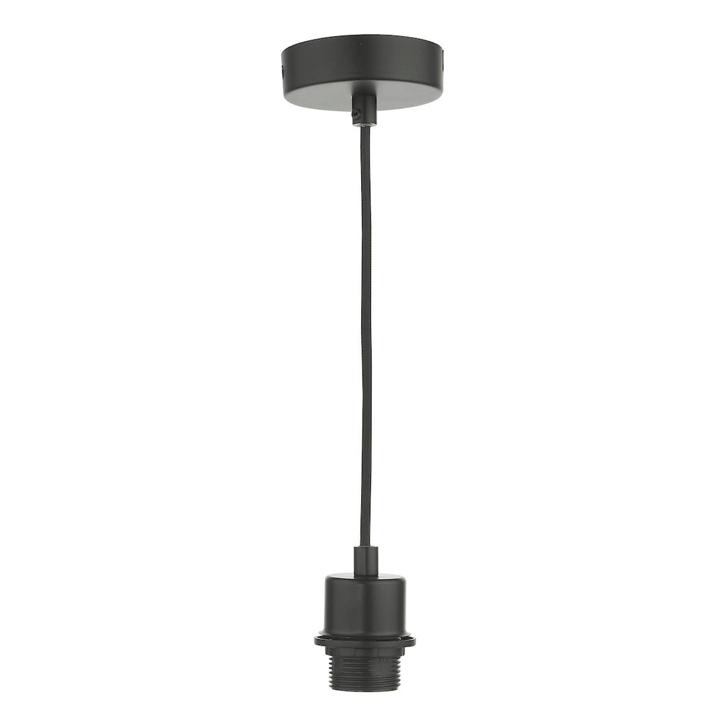 1 Light Matt Black E27 Suspension With Black Cable by Dar Lighting