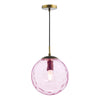 Dar Lighting - Ripple Single Pendant Bronze and Pink Glass