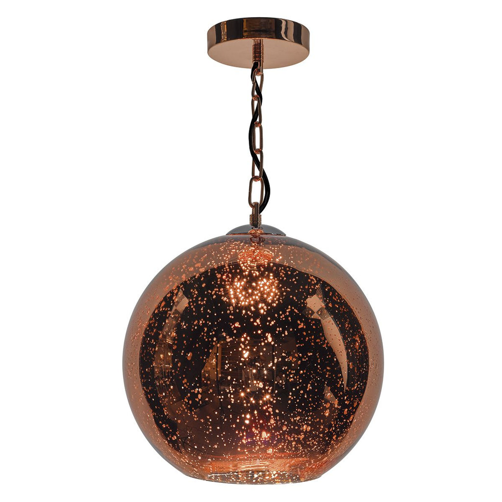 Speckle 1 Light Electro Plated Pendant Copper Finish by Dar Lighting