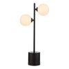 dar-lighting-Spiral 2 Light Table Lamp Matt Black Opal Glass
