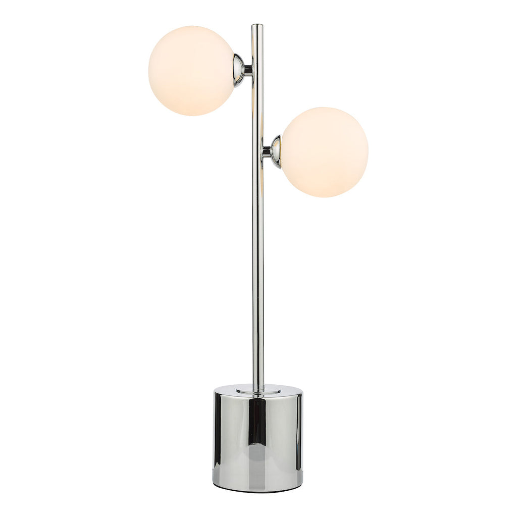 dar-lighting-Spiral 2 Light Table Lamp Polished Chrome Opal Glass