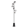 Dar Lighting -  Spiral 6 Light Floor Lamp Matt Black & Smoked/Clear Ribbed Glass