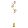 Dar Lighting -  Spiral 6 Light Floor Lamp Matt Gold & Champagne Dimpled Glass