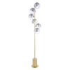 Dar Lighting -  Spiral 6 Light Floor Lamp Matt Gold & Smoked/Clear Ribbed Glass