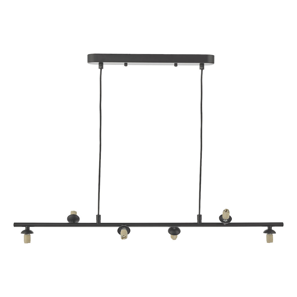 dar-lighting-Spiral 6 Light Bar Pendant Matt Black Fitting Only