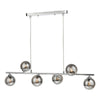dar-lighting-Spiral 6 Light Bar Pendant Polished Chrome Smoked Glass