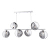 Dar Lighting -  Spiral 6 Light Bar Pendant Polished Chrome & Smoked/Clear Ribbed Glass