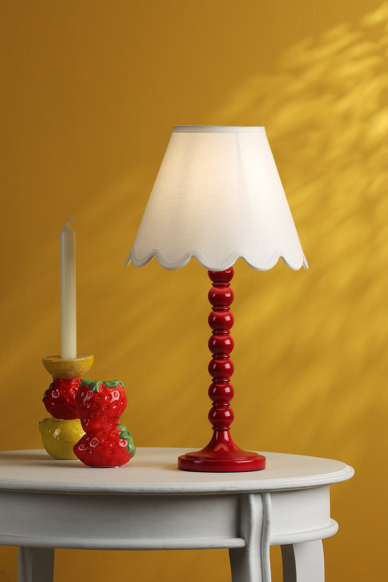 Dar Lighting Spool Table Lamp Gloss Red Base Only– Lighting Room