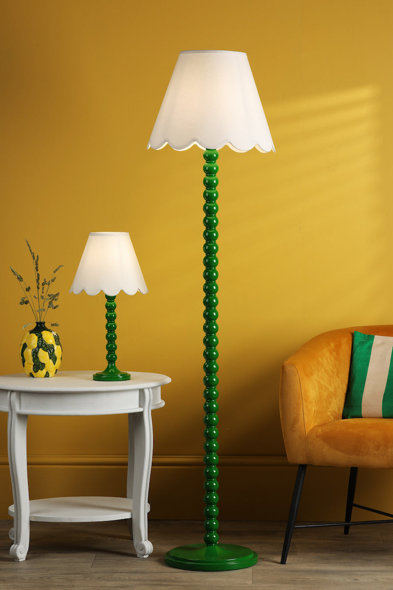 Dar Lighting - Spool Floor Lamp Gloss Green Base Only