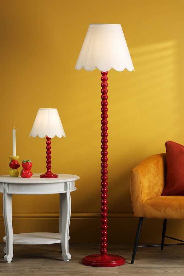 Dar Lighting - Spool Floor Lamp Gloss Red Base Only