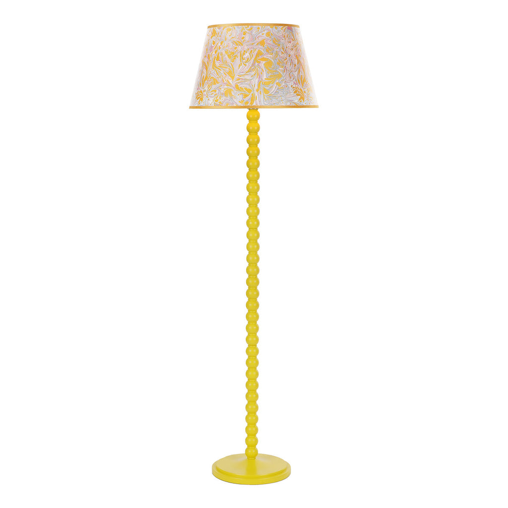Dar Lighting - Spool Floor Lamp Gloss Yellow Base Only