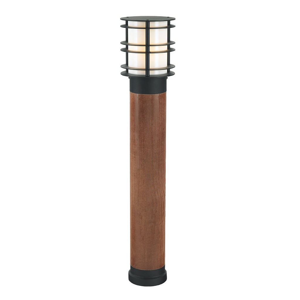 Stockholm Large Bollard Stained Wood & Black - Norlys