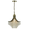 Suri 1 Light Pendant Antique Brass complete with Clear Beads by Dar Lighting