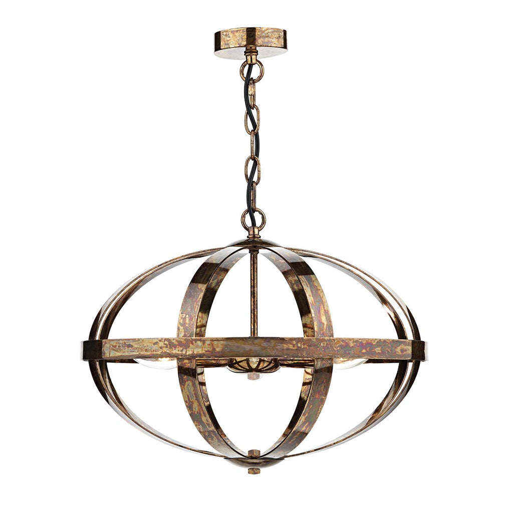 Symbol 3 Light Pendant Petrol Copper by Dar Lighting