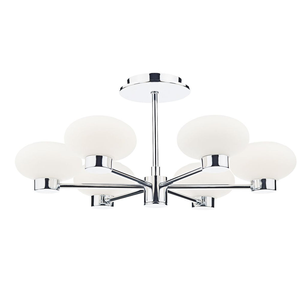System 6 Light Semi Flush Polished Chrome by Dar Lighting