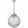 Tamara 1lt Pendant Satin Nickel & Ribbed Glass by Dar Lighting