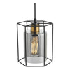 Dar Lighting - Tatum Pendant Matt Black and Smoked Glass
