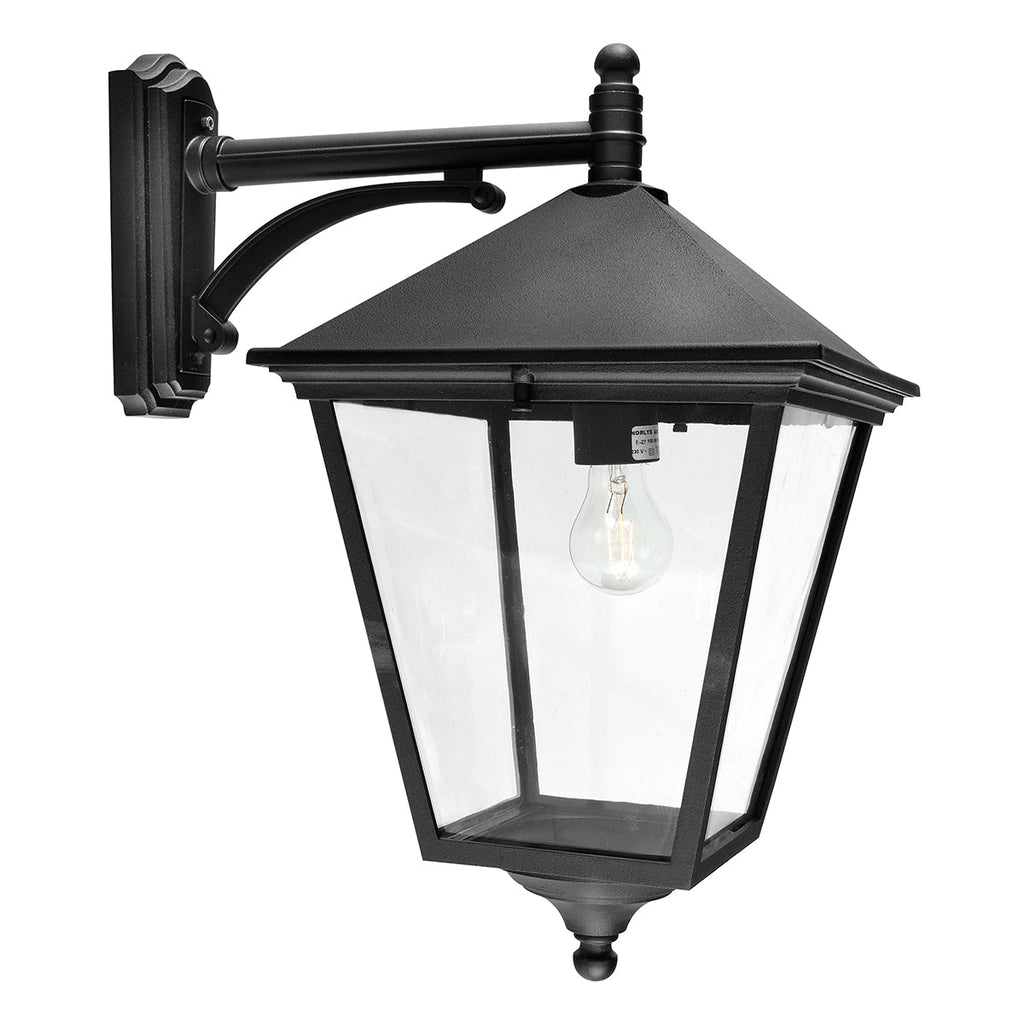 Turin 1 Light Grande Down Wall Lantern - Black - Norlys