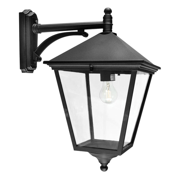 Turin 1 Light Grande Down Wall Lantern - Black - Norlys