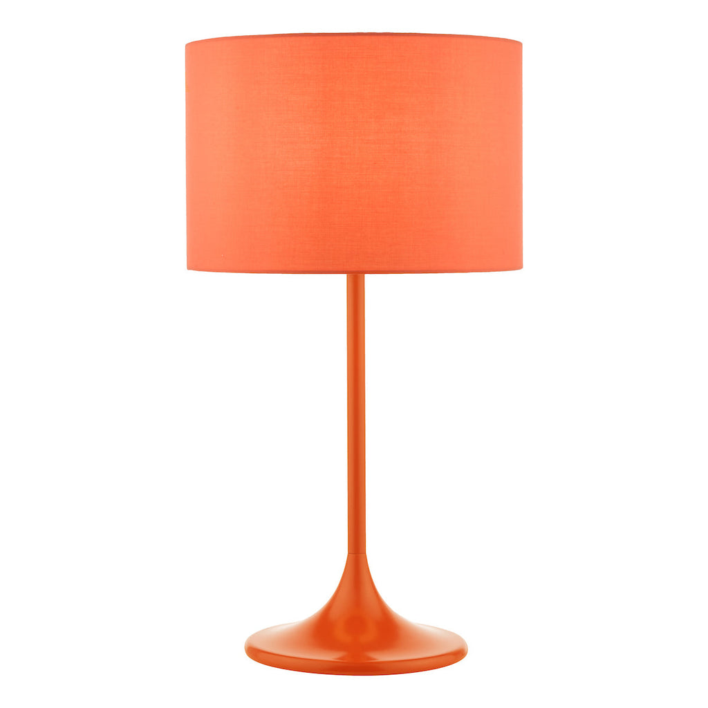 Dar Lighting - Toledo Table Lamp Satin Orange With Shade