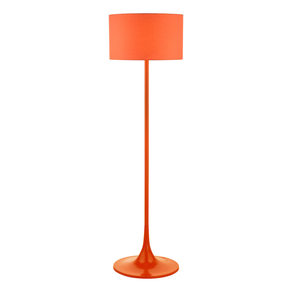 Dar Lighting - Toledo Floor Lamp Satin Orange With Shade