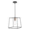 Tower 1 Light Pendant Black & Copper by Dar Lighting