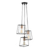 Tower 3 Light Cluster Pendant Black & Copper by Dar Lighting