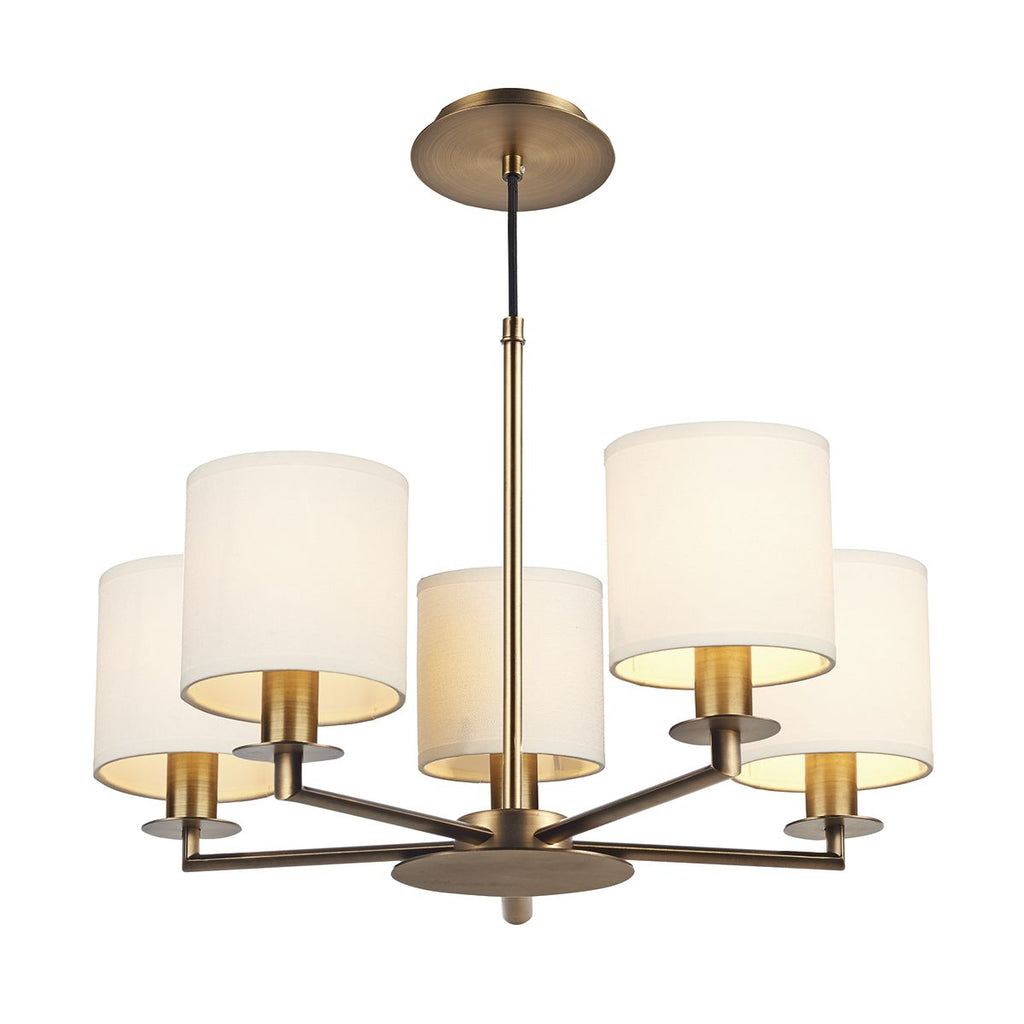 Tyler 5 Light Pendant Dual Mount Bronze by Dar Lighting