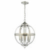 Vanessa 3lt Pendant Polished Nickel & Glass by Dar Lighting