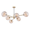 Dar Lighting -  Vignette 6 Light Pendant Aged Brass & Champagne Dimpled Glass