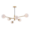 Dar Lighting -  Vignette 6 Light Pendant Aged Brass & White Confetti Art Glass