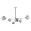 Dar Lighting -  Vignette 6 Light Pendant Polished Chrome & Smoked Glass