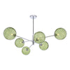 Dar Lighting -  Vignette 6 Light Pendant Polished Chrome & Green Dimpled Glass