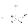 Dar Lighting -  Vignette 6 Light Pendant Polished Chrome and Twisted Glass