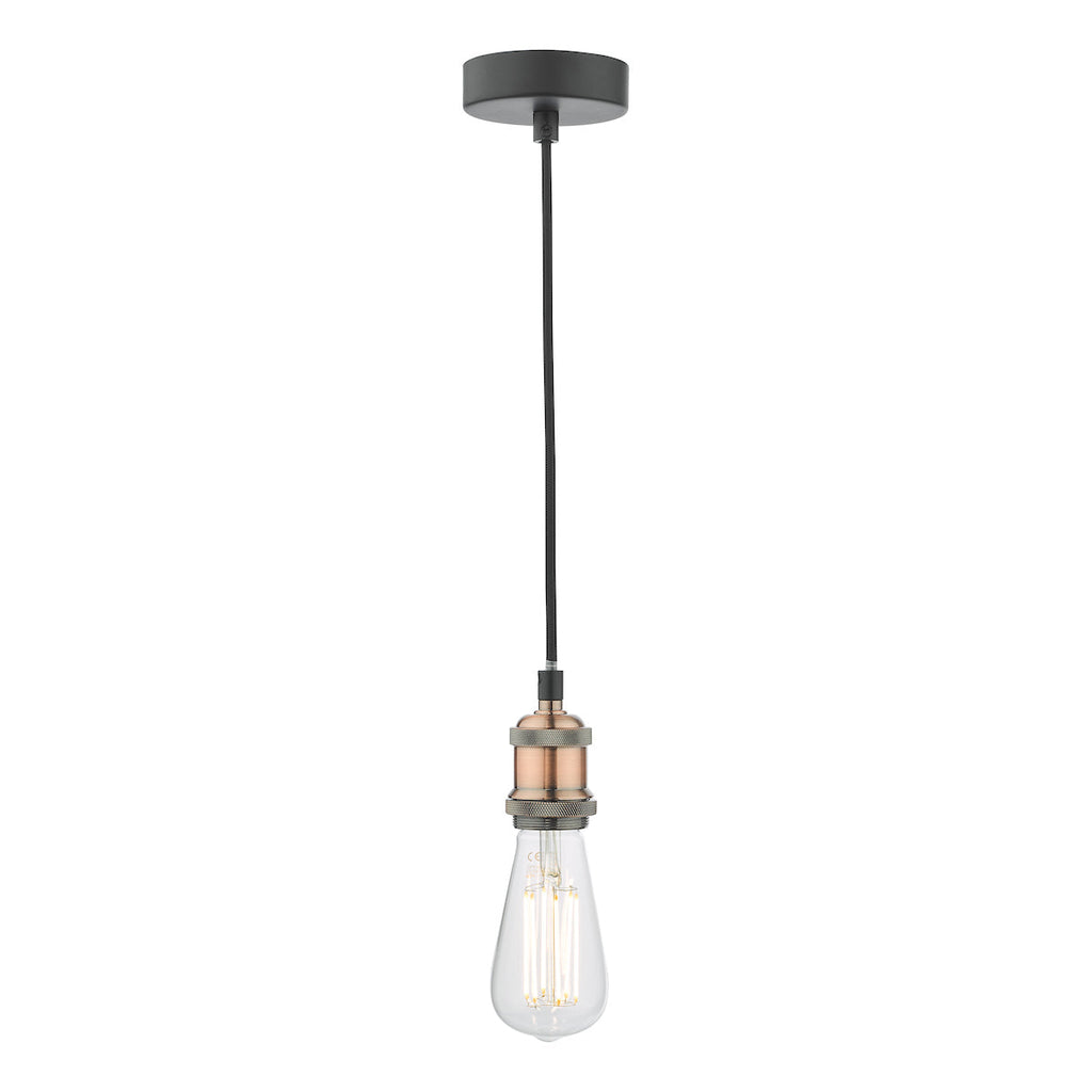 dar-lighting-Waco-Single-E27-Suspension-Antique-Copper