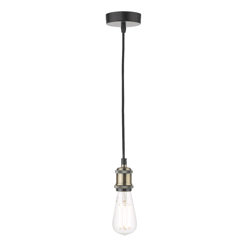 dar-lighting-waco-single-e27-suspension-antique-brass-matt-black