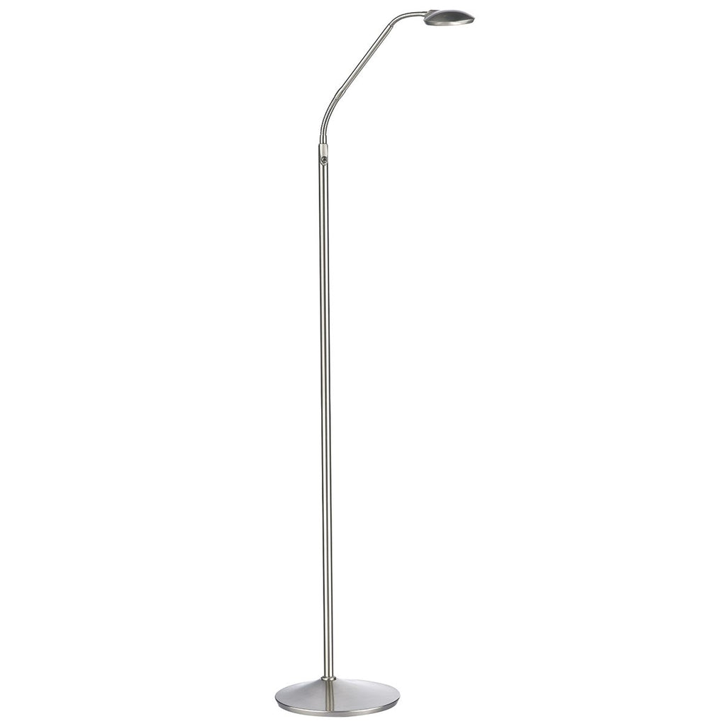 Wellington Floor Lamp Satin Chrome LED by Dar Lighting