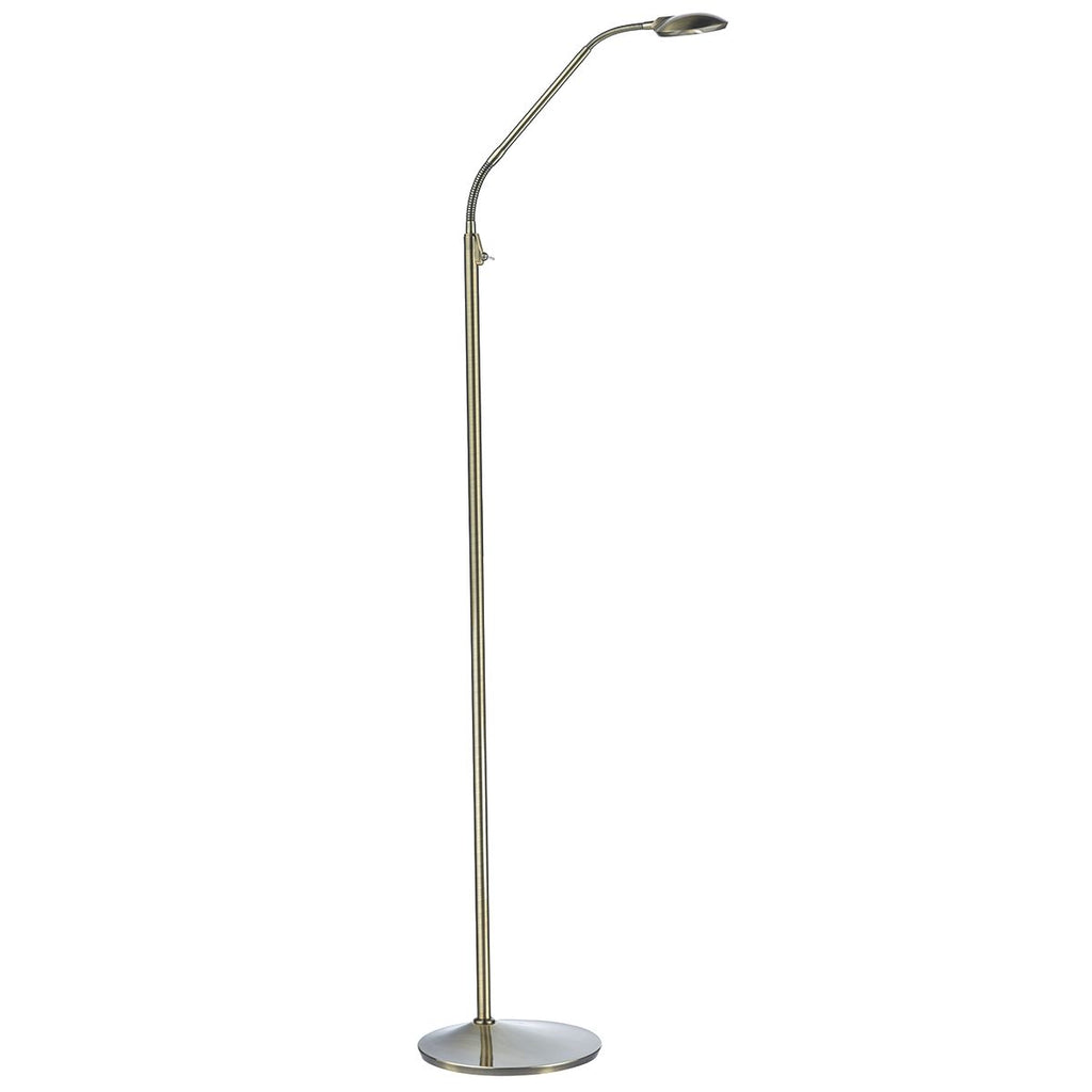Wellington Floor Lamp Antique Brass LED by Dar Lighting