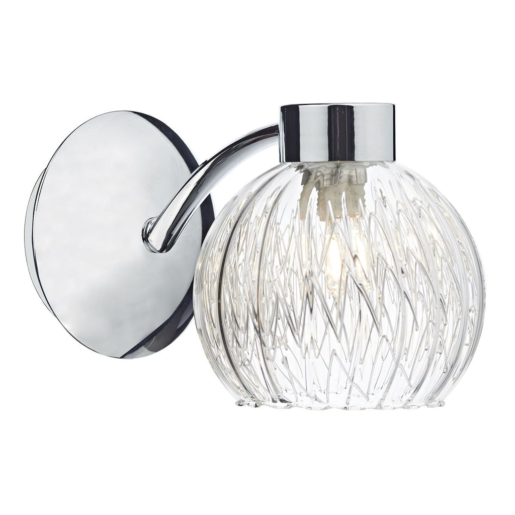 Yasmin Single Wall Light Polished Chrome by Dar Lighting