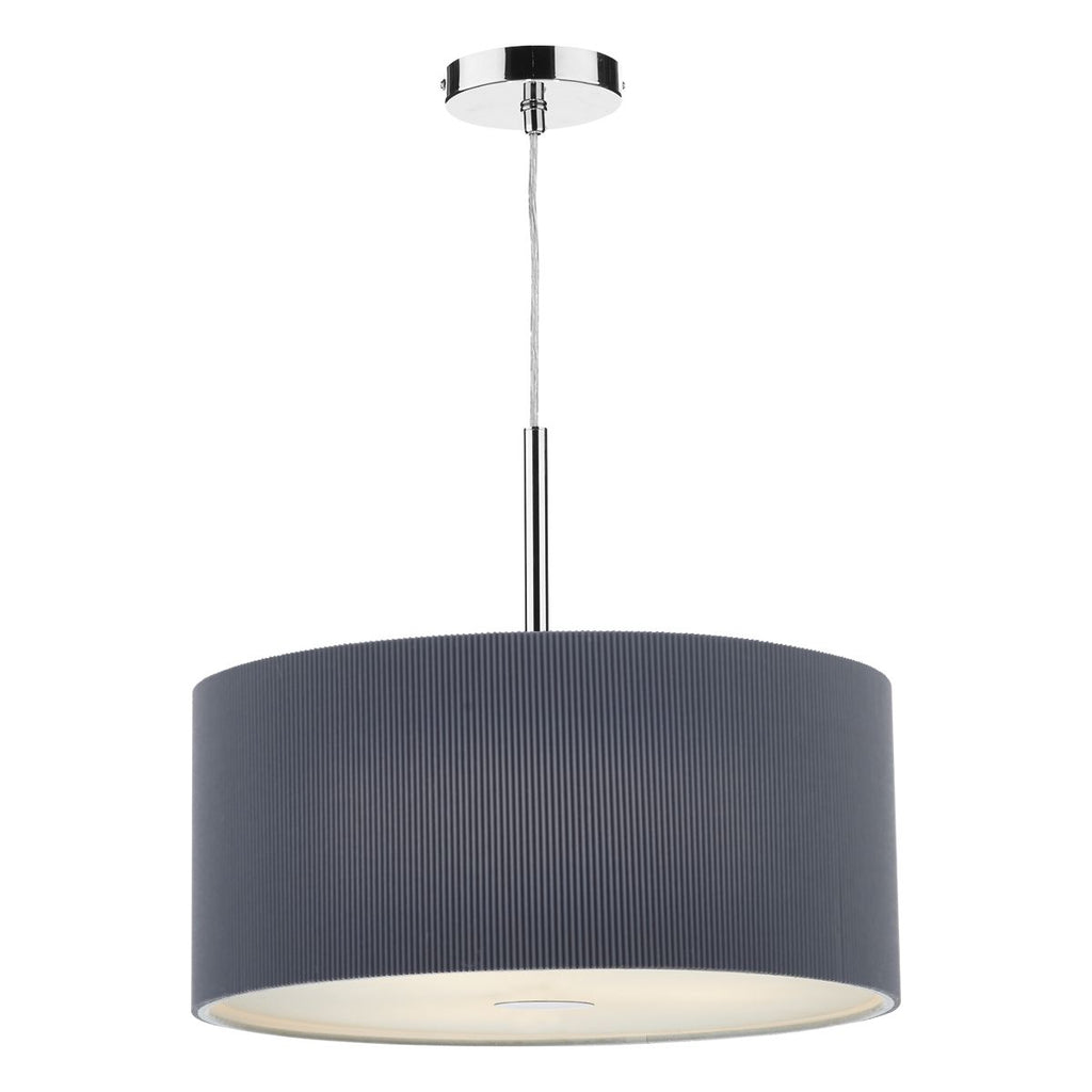 Zaragoza 3 Light Pendant 60CM Grey by Dar Lighting