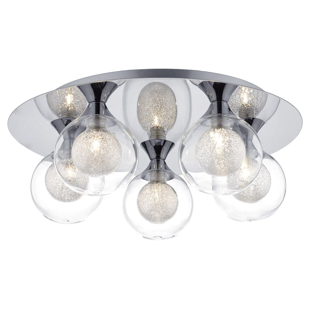 Zeke 5 Light Flush Polished Chrome by Dar Lighting
