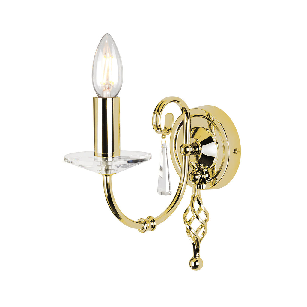 Aegean 1 Light Wall Light - Polished Brass - Elstead Lighting