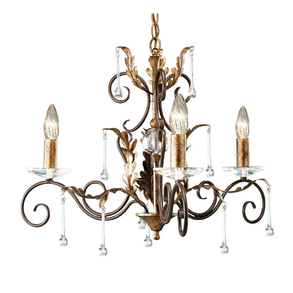 Amarilli 3 Light Chandelier - Bronze/Gold  - Elstead Lighting