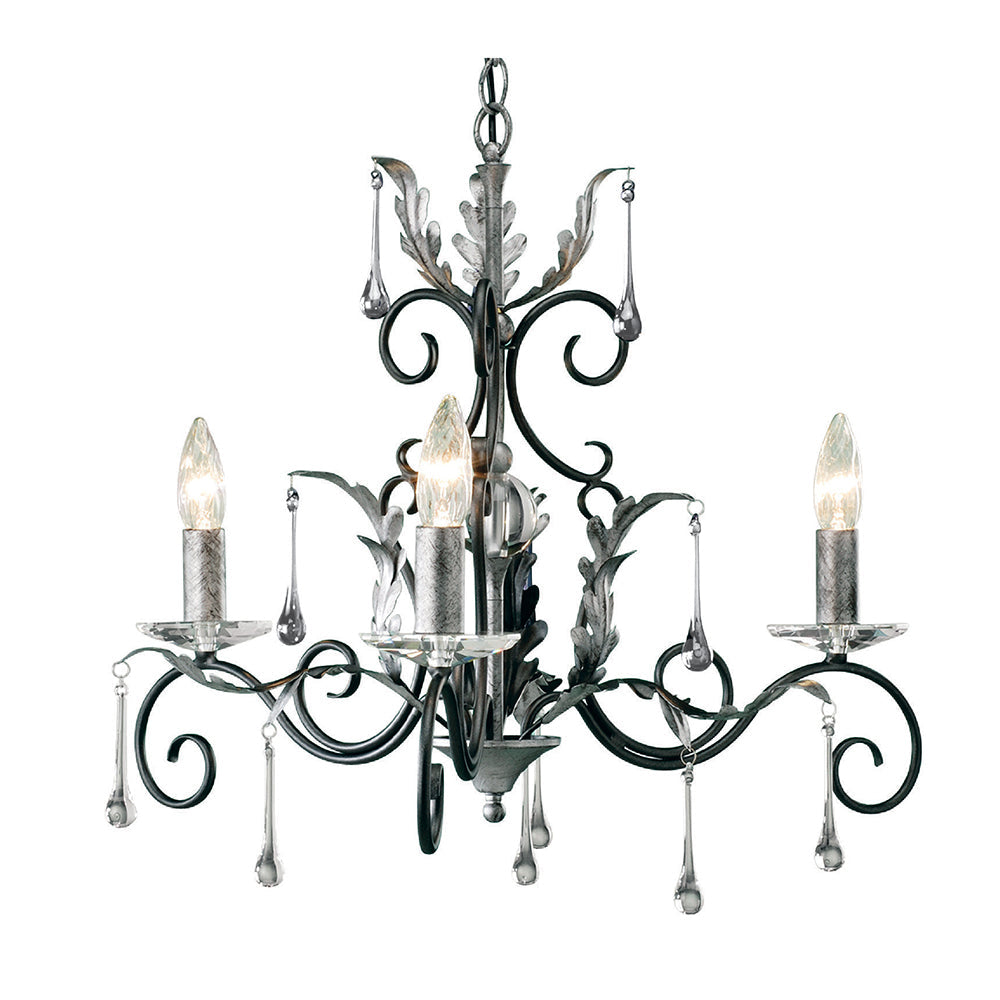 Amarilli 3 Light Chandelier - Black/Silver  - Elstead Lighting