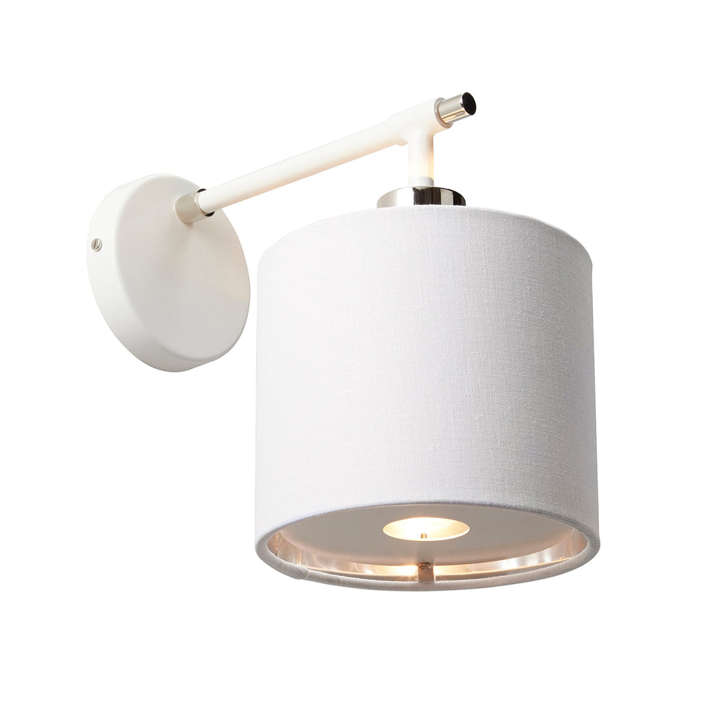 Balance 1 Light Wall Light - White and Polished Nickel - Elstead Lighting 