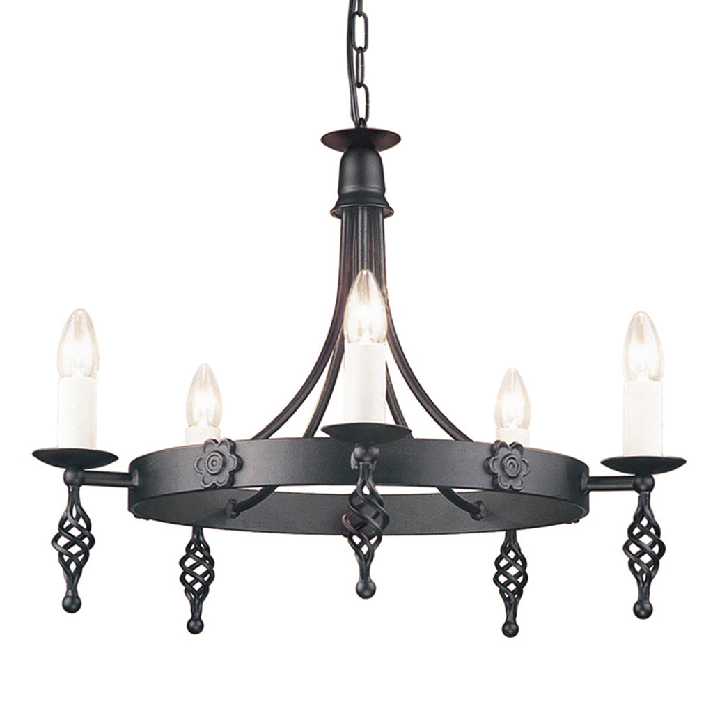 Belfry 5 Light Chandelier Black - Elstead Lighting