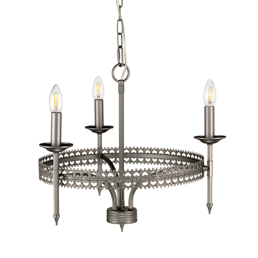 Crown 3 Light Chandelier - Elstead Lighting