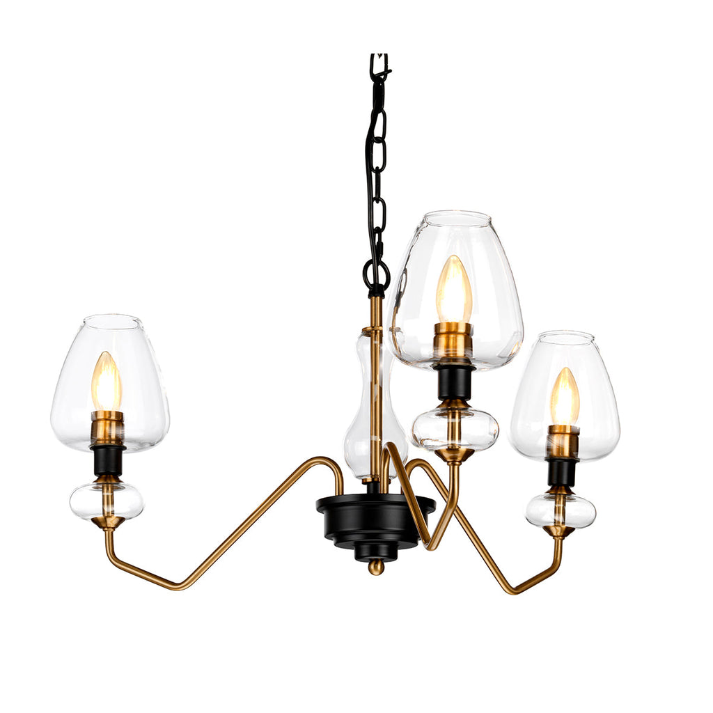 Armand 3 Light Pendant - Aged Brass - Elstead Lighting