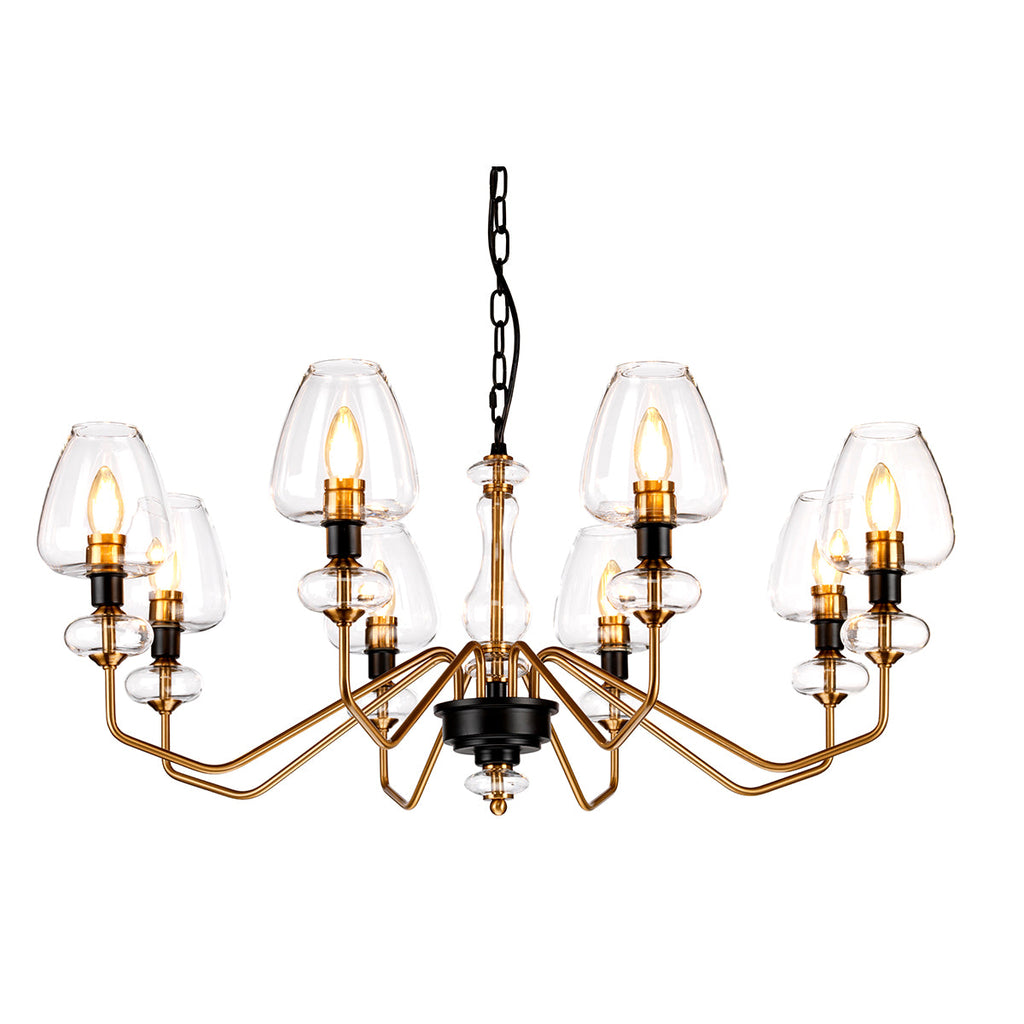 Armand 8 Light Chandelier - Aged Brass - Elstead Lighting
